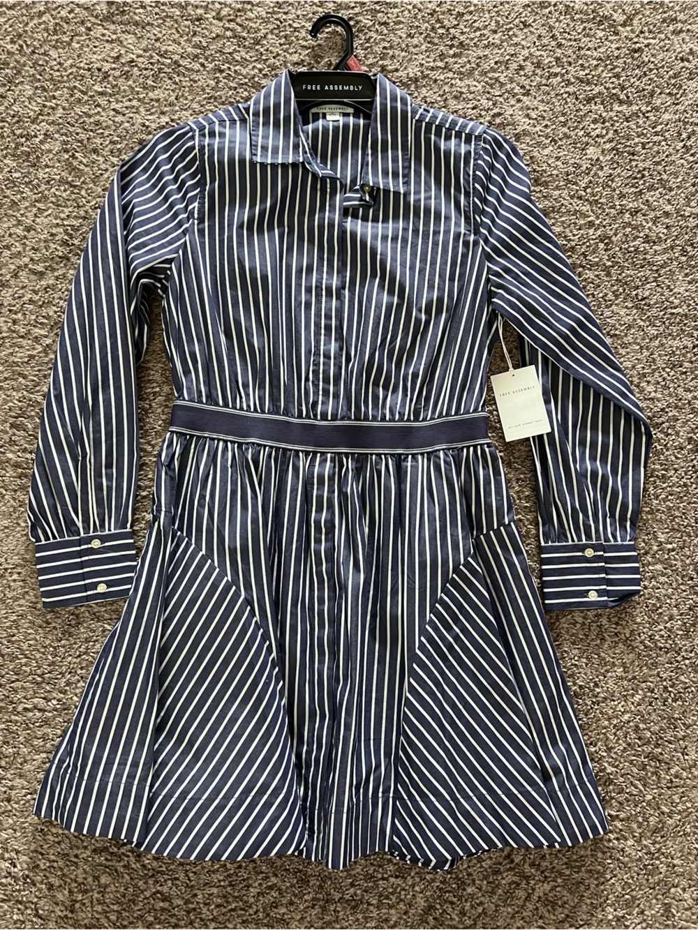 NWT Navy Stripe Shirt Dress
